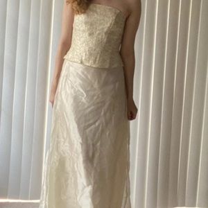 NWT Two piece off white formal skirt set